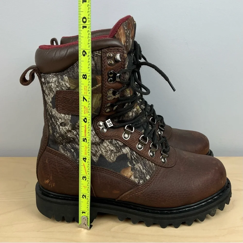 Cabelas Youth Size 6 M Iron Ridge GTX Insulated Camo Brown Leather Hunting Boots